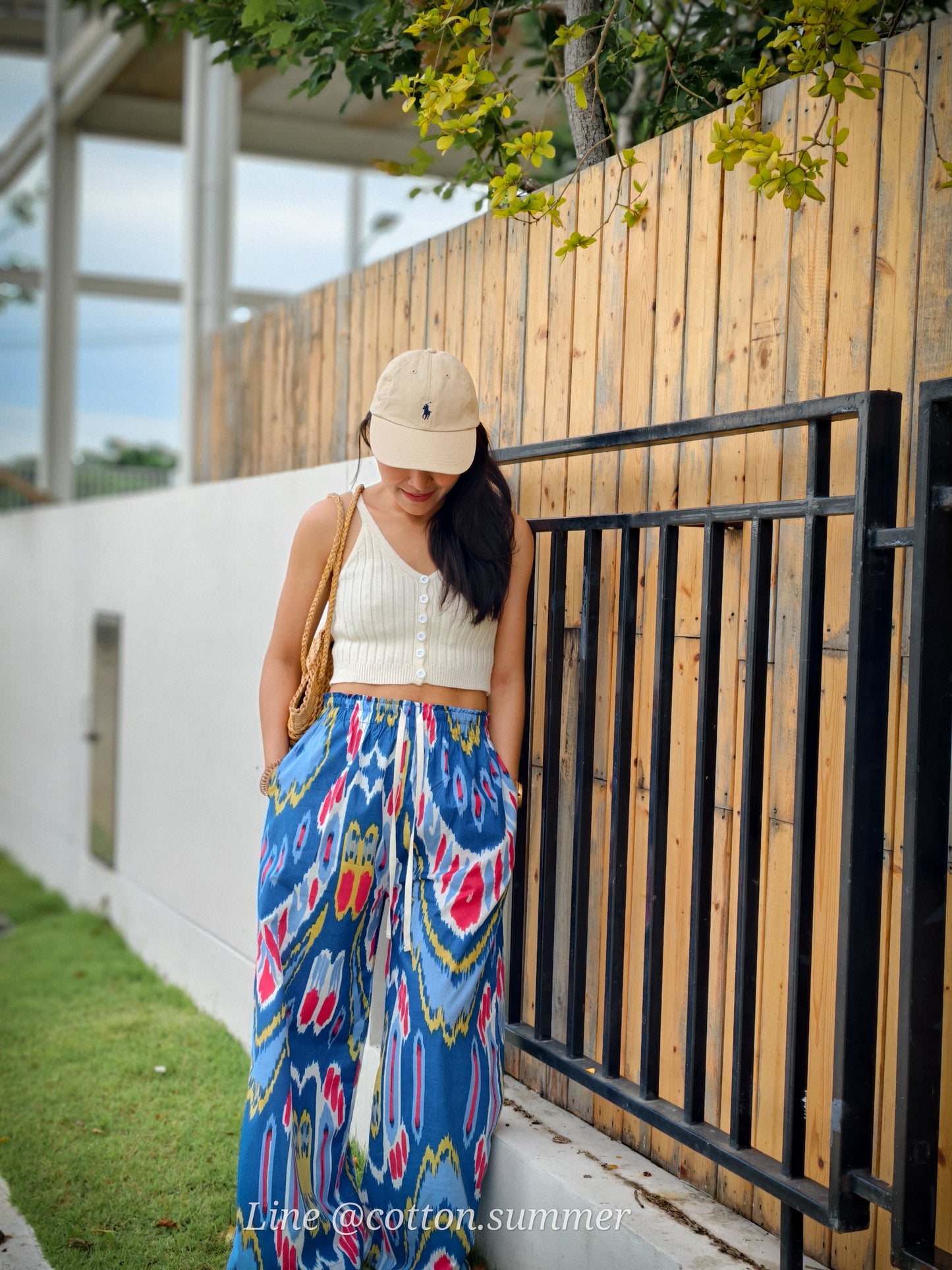 กางเกงเมษา (Mesa pants) #17 Ikat Navy น้ำเงิน