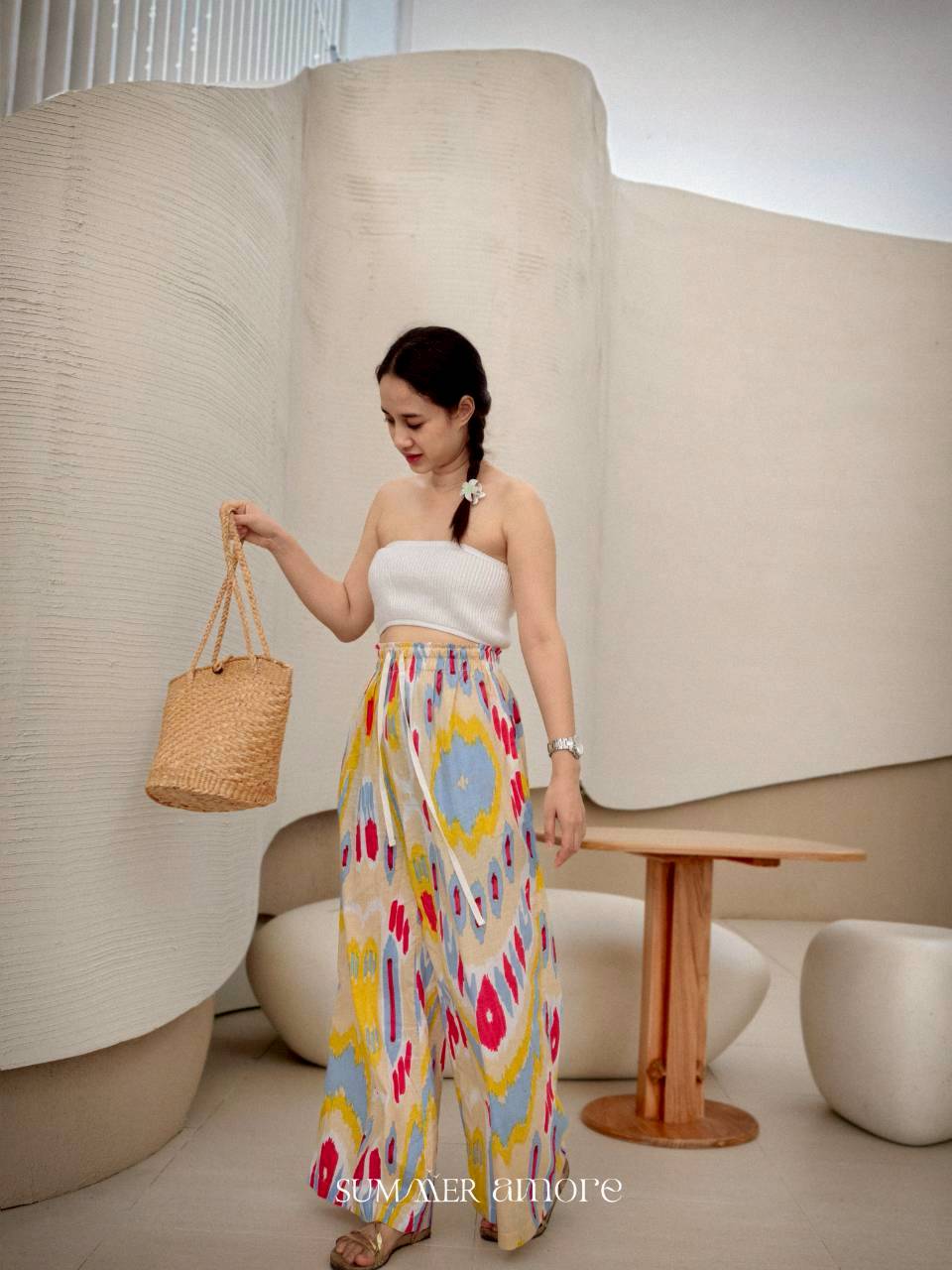 กางเกงเมษา (Mesa pants) #18 Ikat Beige