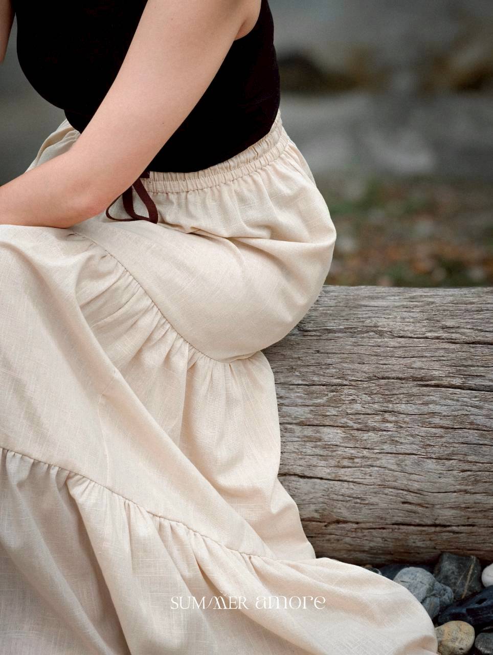 กระโปรง3ชั้น Delhi #26 - Linen Cream