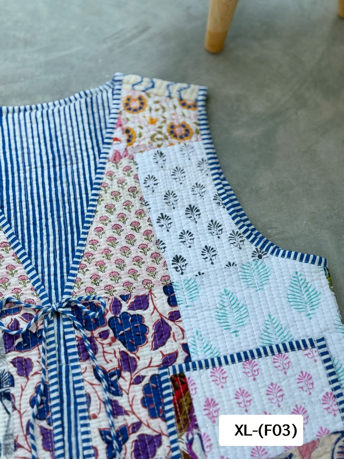 เสื้อกั๊ก ( Patchwork) Tata vest #ขาว XLF-03