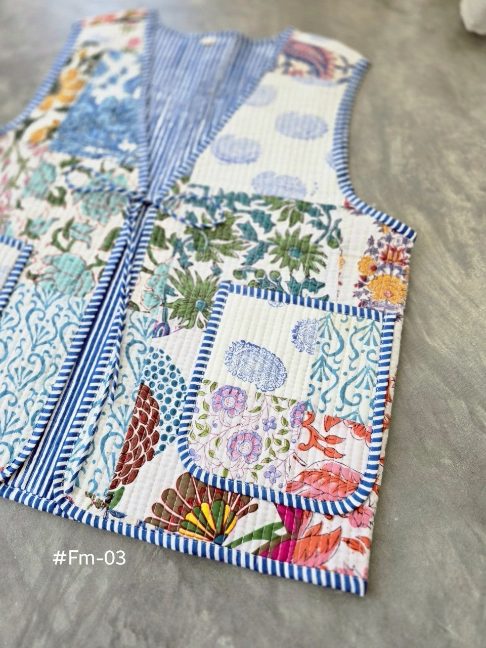 เสื้อกั๊ก ( Patchwork) Tata vest #ขาว Fm-03