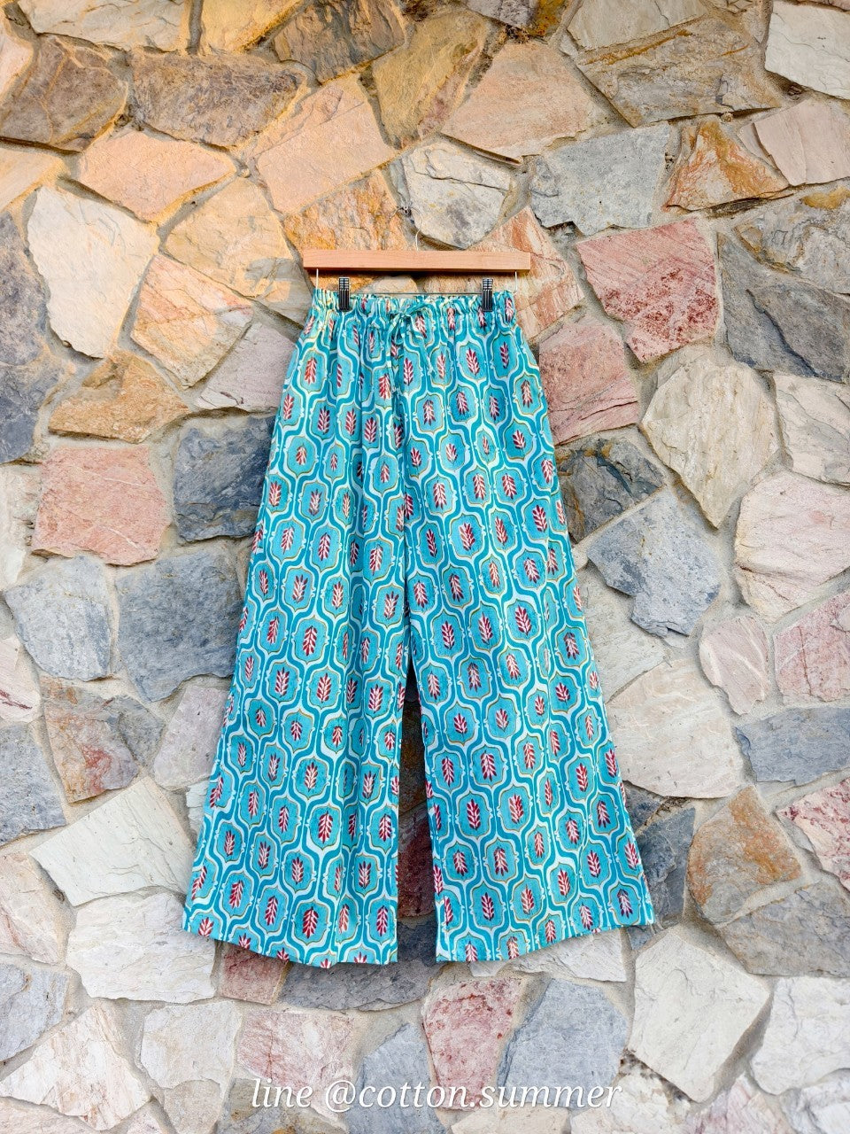 กางเกง cotton india - #12 ฟ้าเหลี่ยม