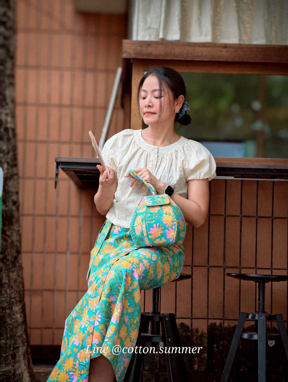 ผ้าถุงป้ายราศี (Rasee) #69-เขียวอมเหลืองSummer