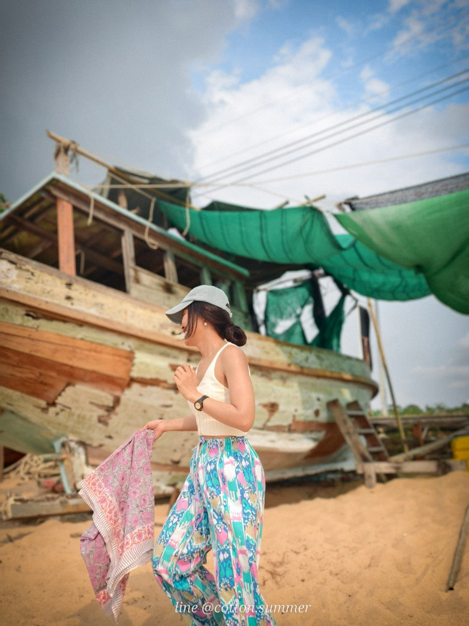 กางเกง cotton india - #14 colorful