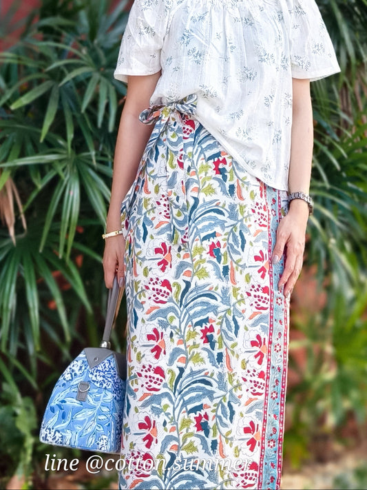 ผ้าถุงป้ายราศี (Rasee) #45  ขาว White forest