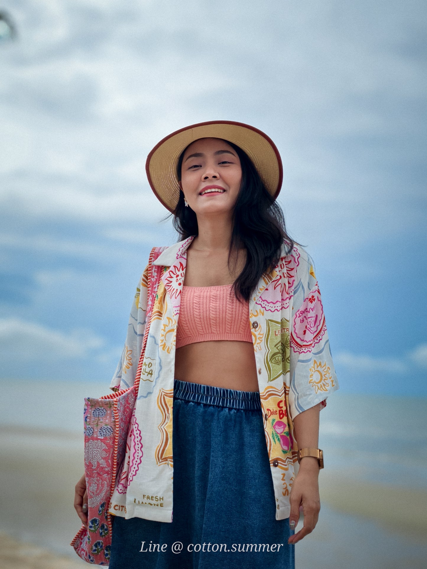 เสื้อฮาวาย ชะคราม (Chakram) #09 ฟรุตตี้-ผ้าลินิน