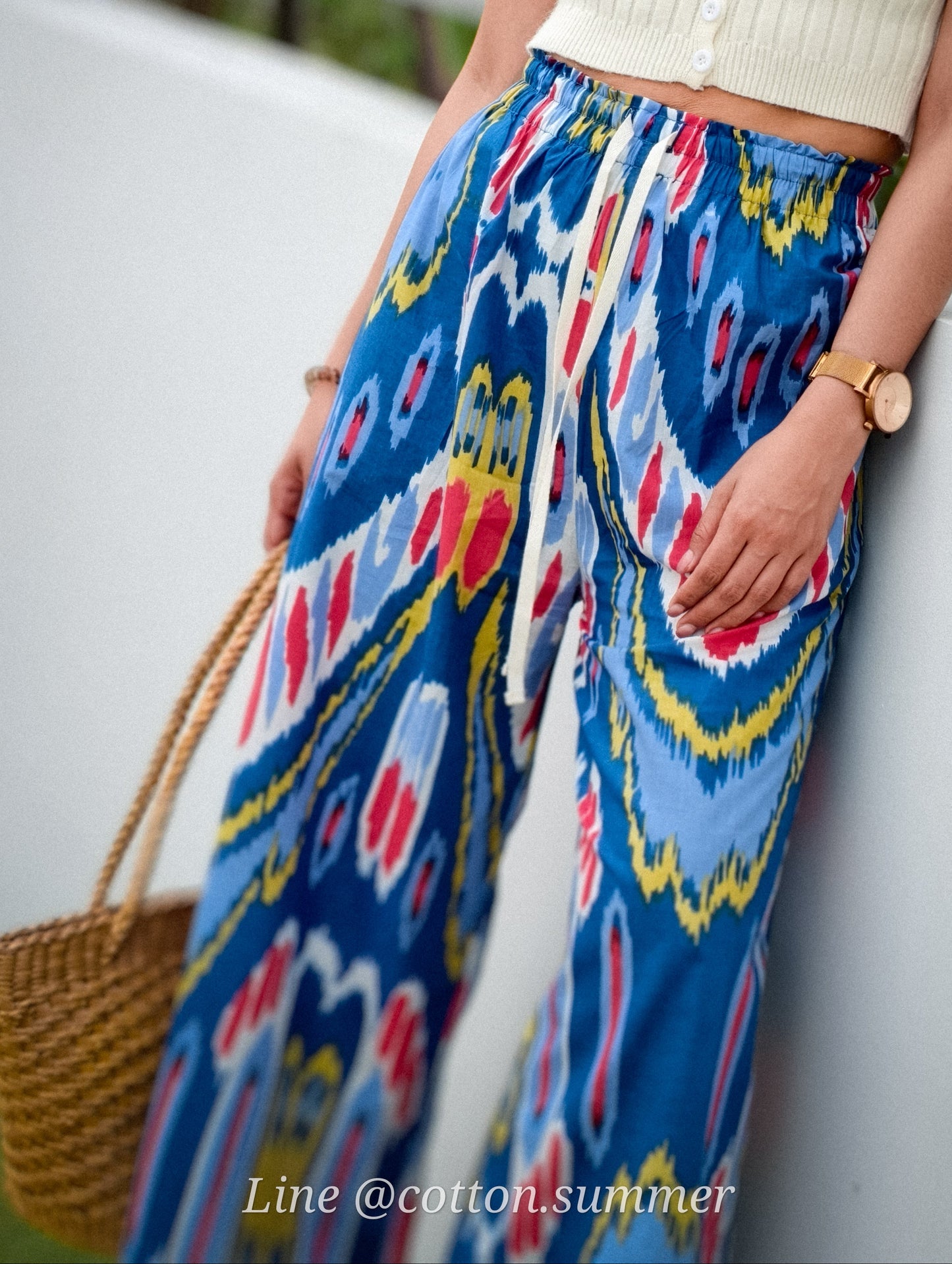 กางเกงเมษา (Mesa pants) #17 Ikat Navy น้ำเงิน