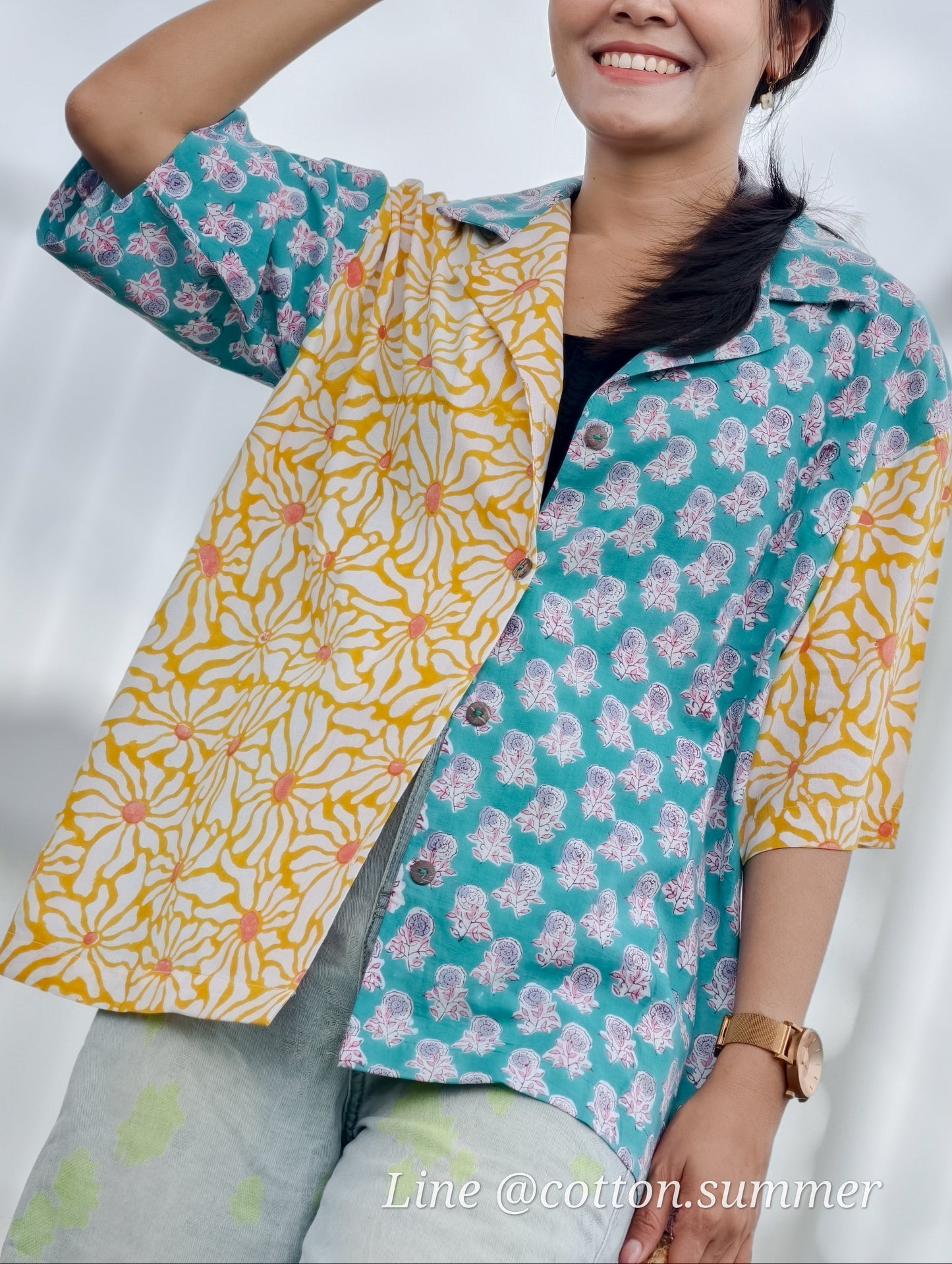 เสื้อฮาวาย ชะคราม (Chakram) #06 Yellow