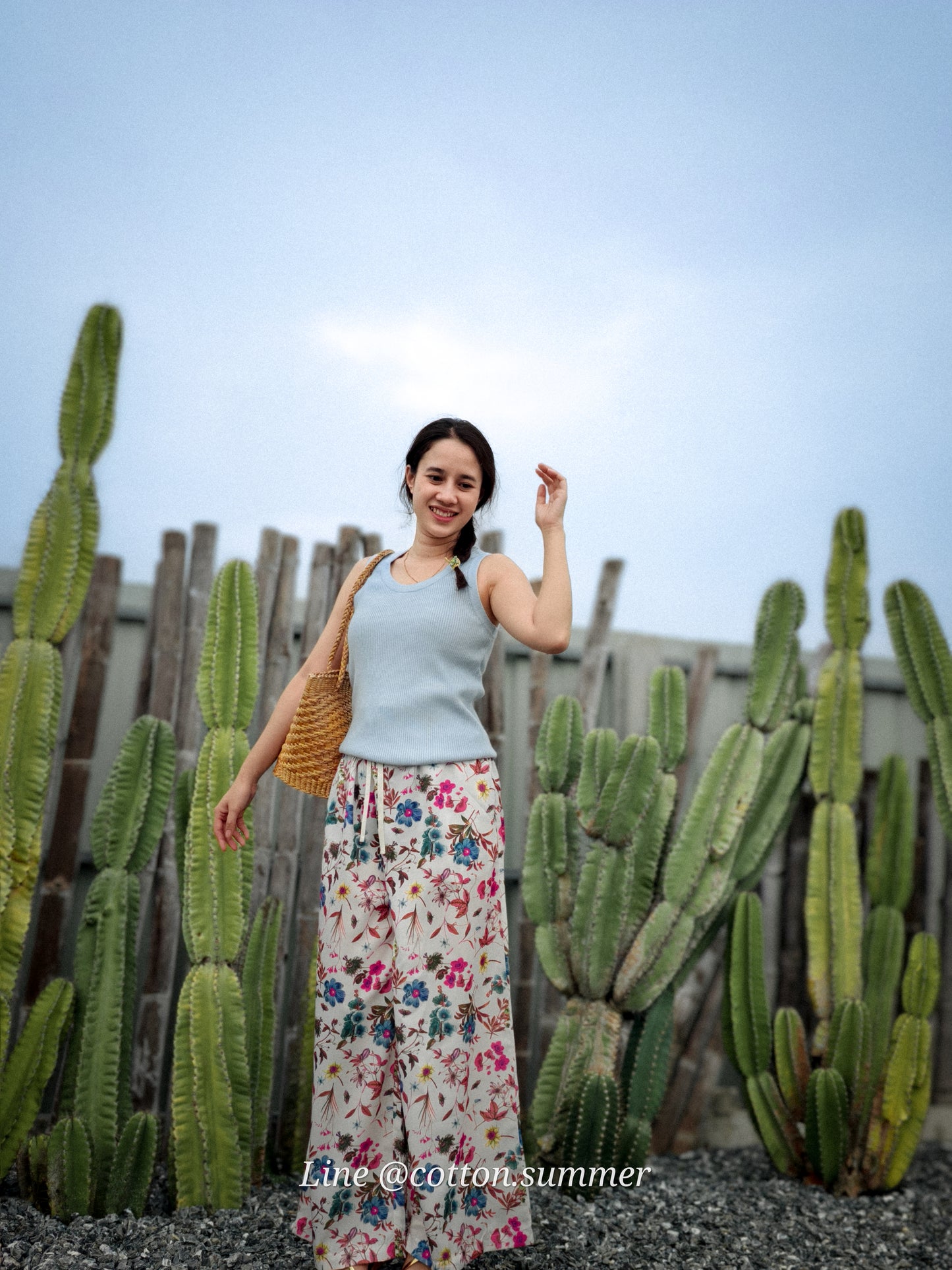 กางเกงเมษา (Mesa pants) #25-ขาว Petal Charm