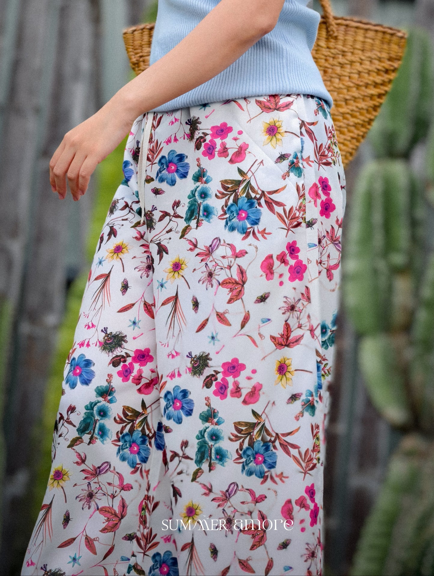 กางเกงเมษา (Mesa pants) #25-ขาว Petal Charm