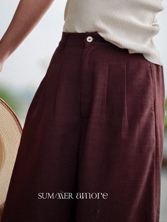 กางเกงชูใจ (Chujai pants) #09 ผ้าลินิน น้ำตาล