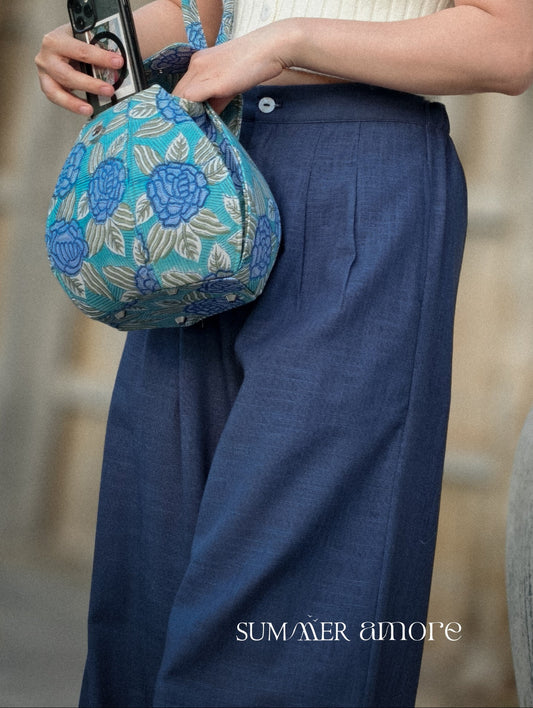 กางเกงชูใจ (Chujai pants) #08 ผ้าลินิน น้ำเงิน