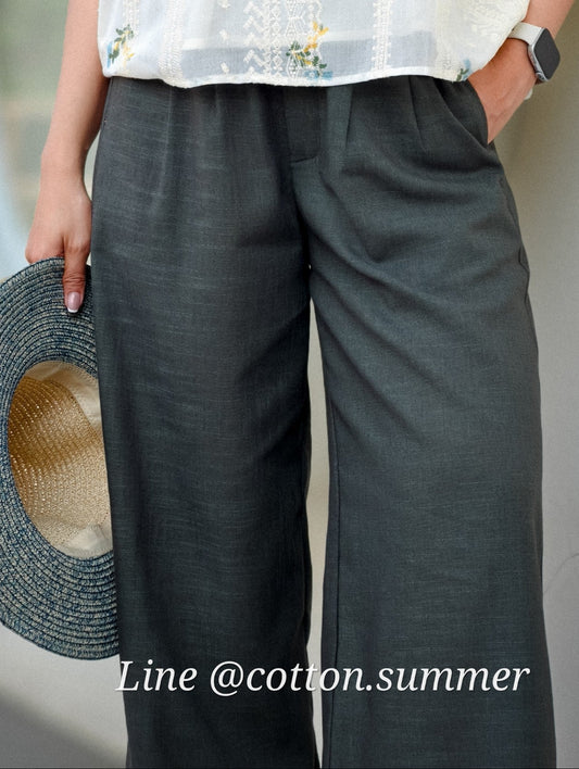 กางเกงชูใจ (Chujai pants) #10 ผ้าลินิน เขียวเข้ม