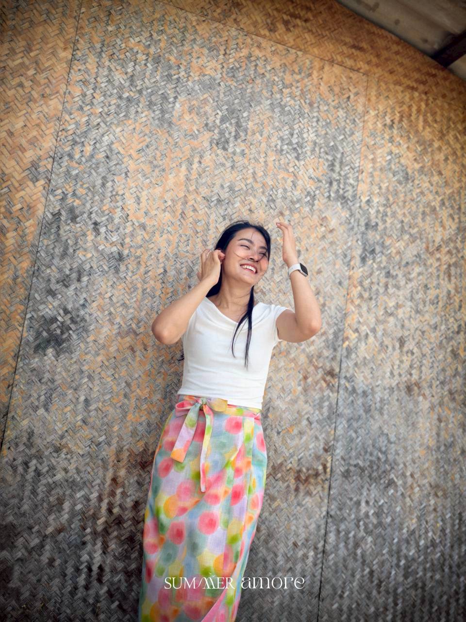 ผ้าถุงป้ายราศี ผ้าลินิน (Rasee) #02 ชมพู Pastel Ballon