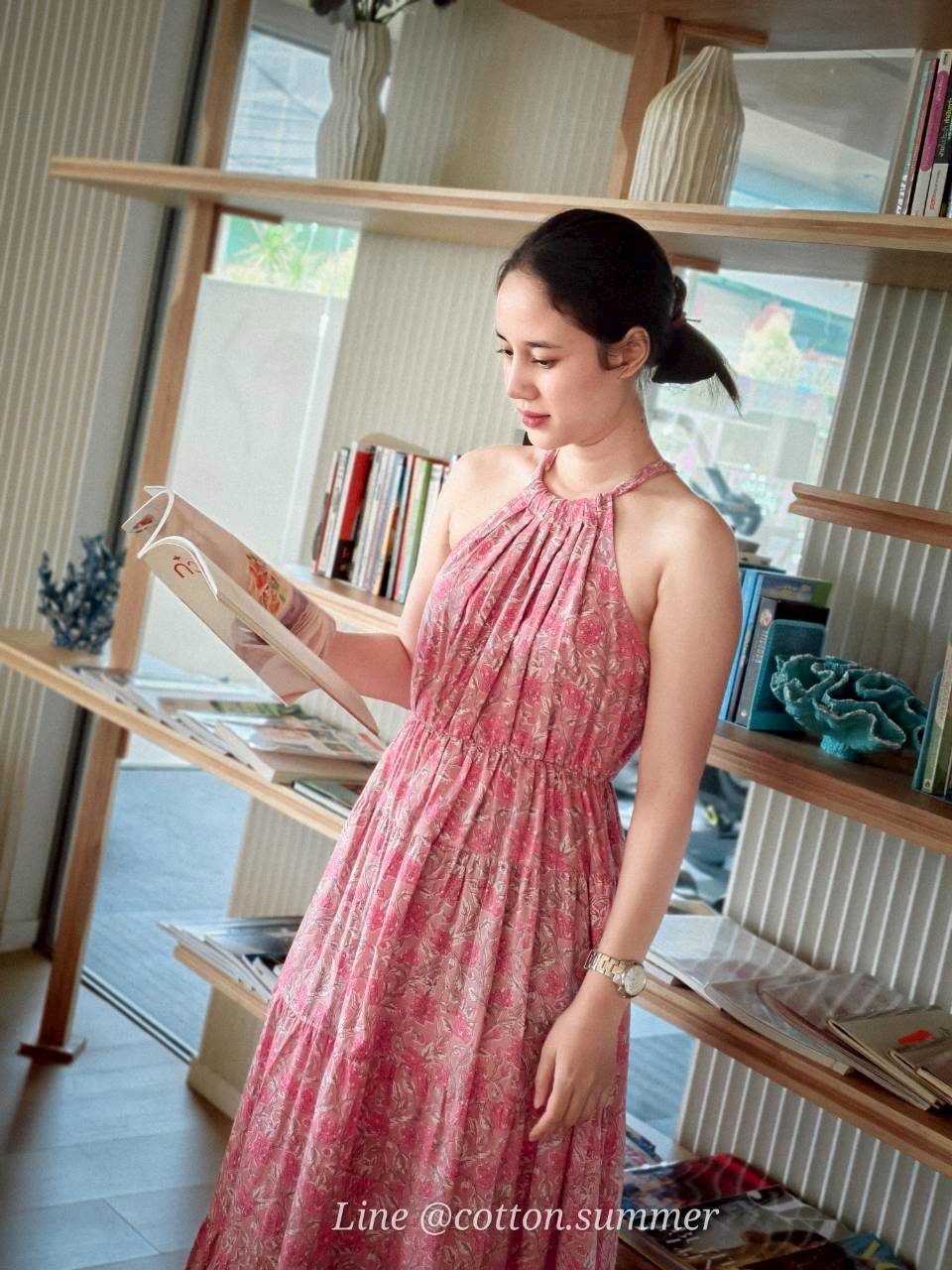 เดรสอันดา (Anda-Dress) 01-ชมพู