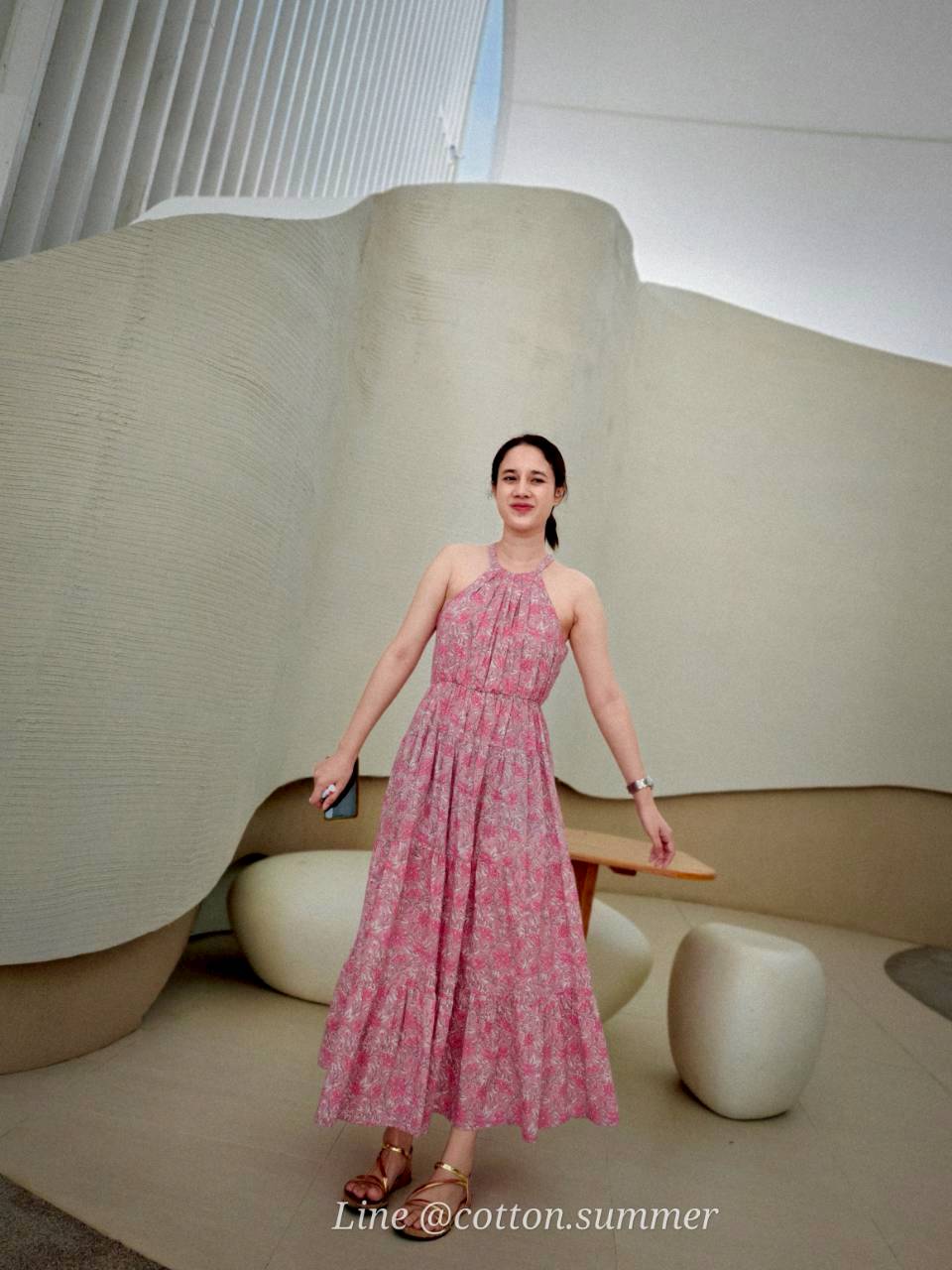 เดรสอันดา (Anda-Dress) 01-ชมพู