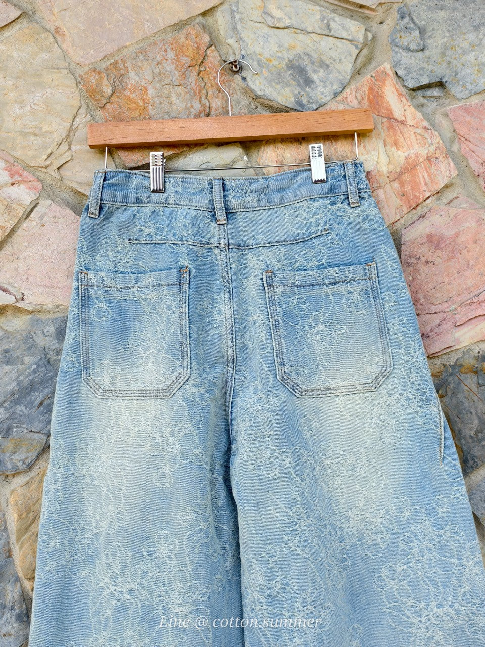 กางเกงยีนส์ (Jean Pants) #03-สีอ่อนทอลาย