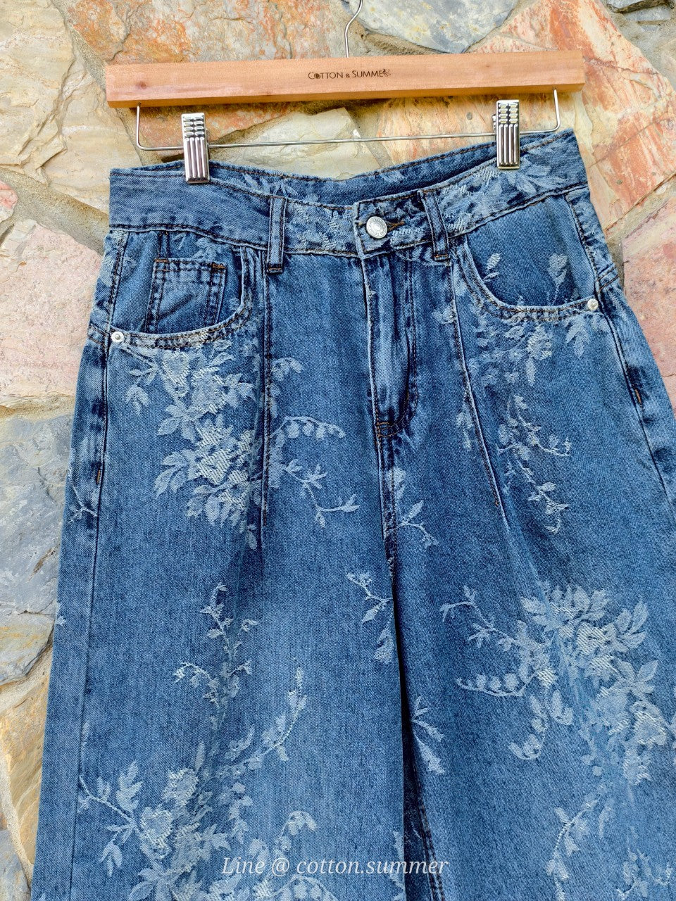 กางเกงยีนส์ (Jean Pants ) #02-สีเข้มทอลาย