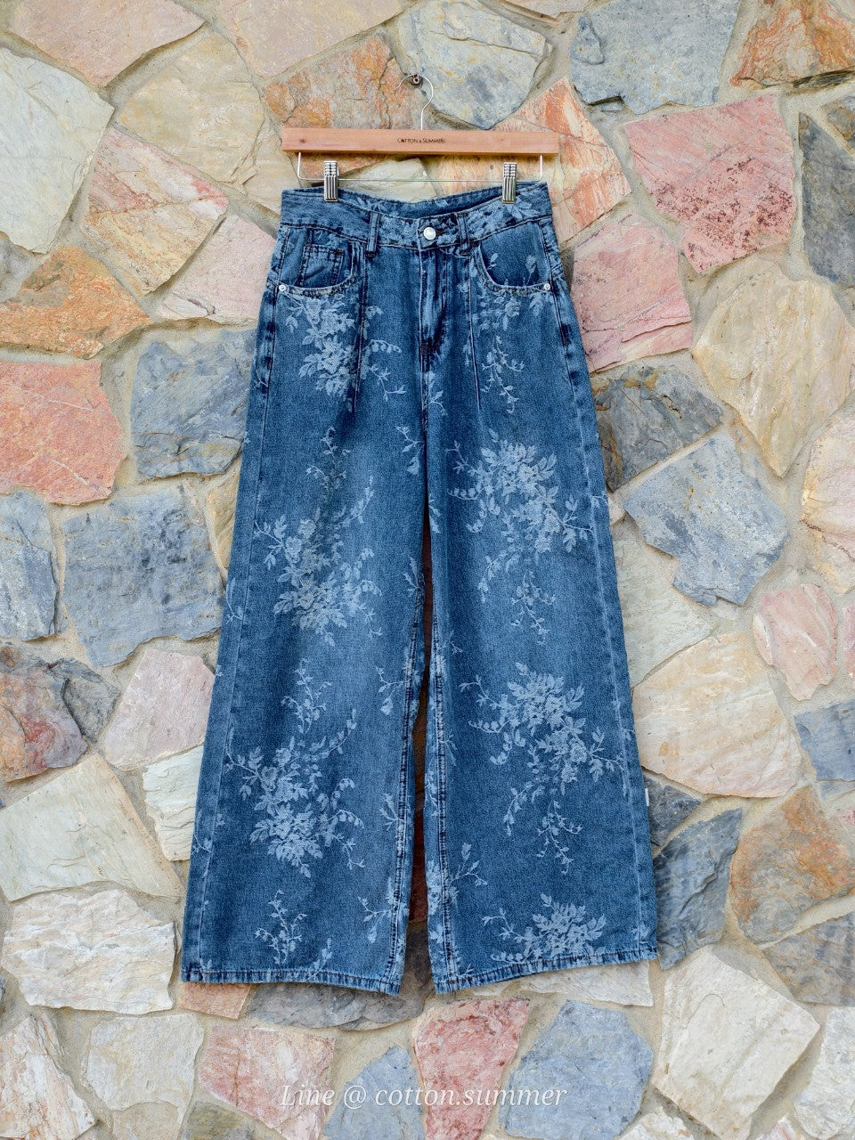 กางเกงยีนส์ (Jean Pants ) #02-สีเข้มทอลาย