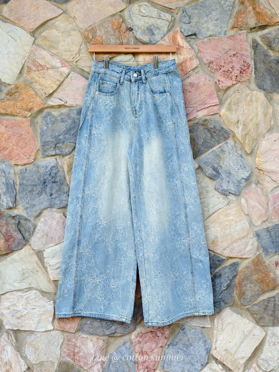 กางเกงยีนส์ (Jean Pants) #03-สีอ่อนทอลาย