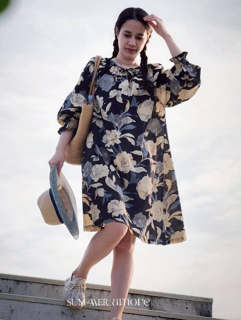 เดรสแขนยาวกะทิ (Kati) #02-ดำDark Navy