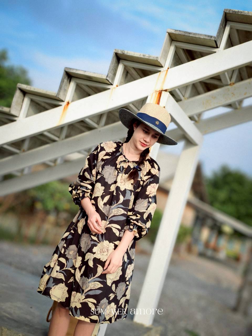เดรสแขนยาวกะทิ (Kati) #02-ดำDark Navy