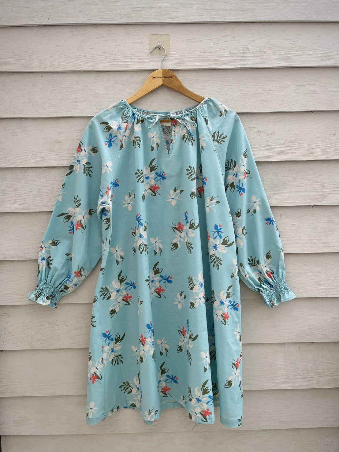 เดรสแขนยาวกะทิ (Kati) #04-Blue Sky-linen