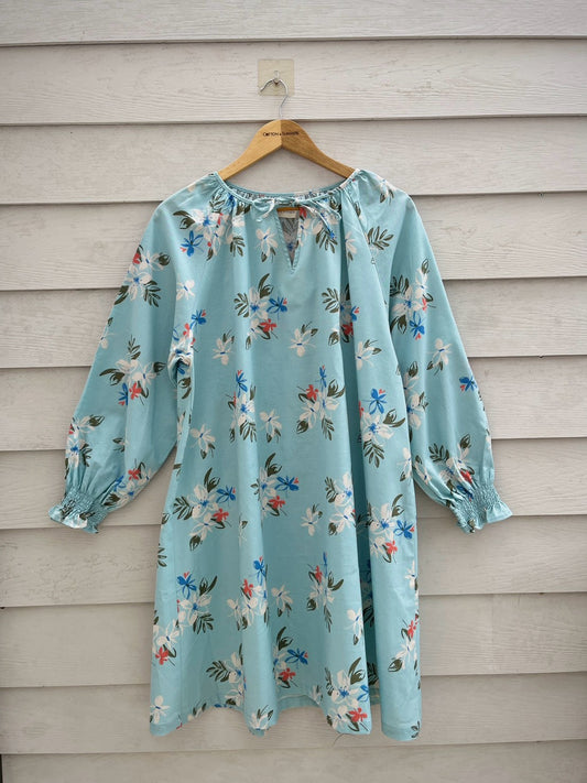 เดรสแขนยาวกะทิ (Kati) #04-Blue Sky-linen
