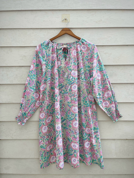 เดรสแขนยาวกะทิ (Kati) #05-Vintage Garden
