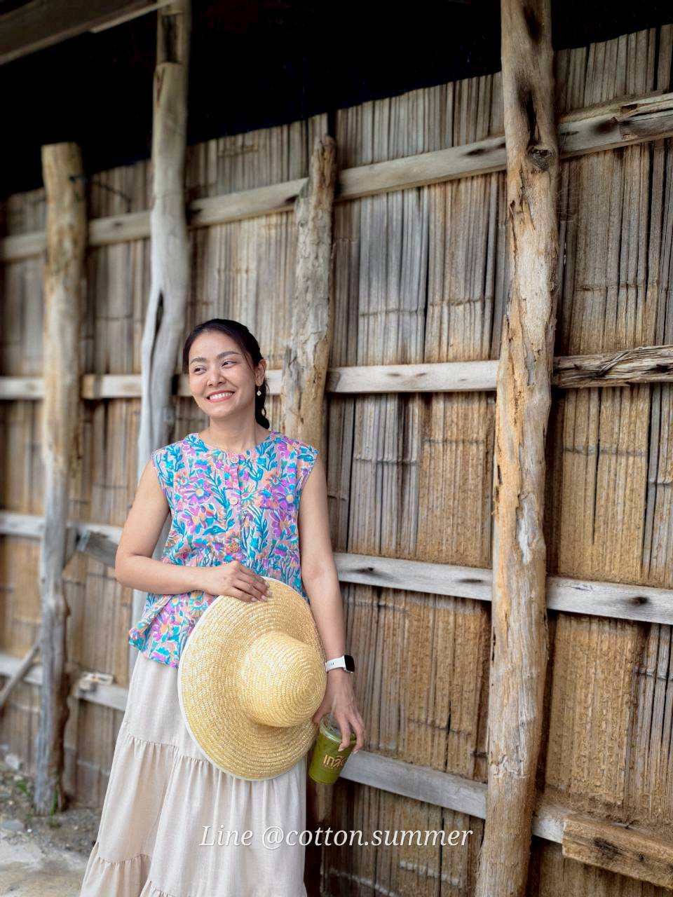 เสื้อแขนกุดชายระบายลันลา (Lulla)  #23-ม่วงไม้เลื้อย