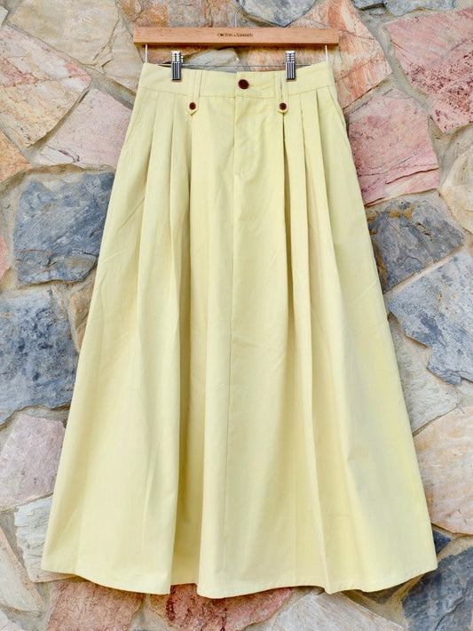 กระโปรงซิปหน้ามีกระดุมโมเน่ (Monet) # 03-yellow