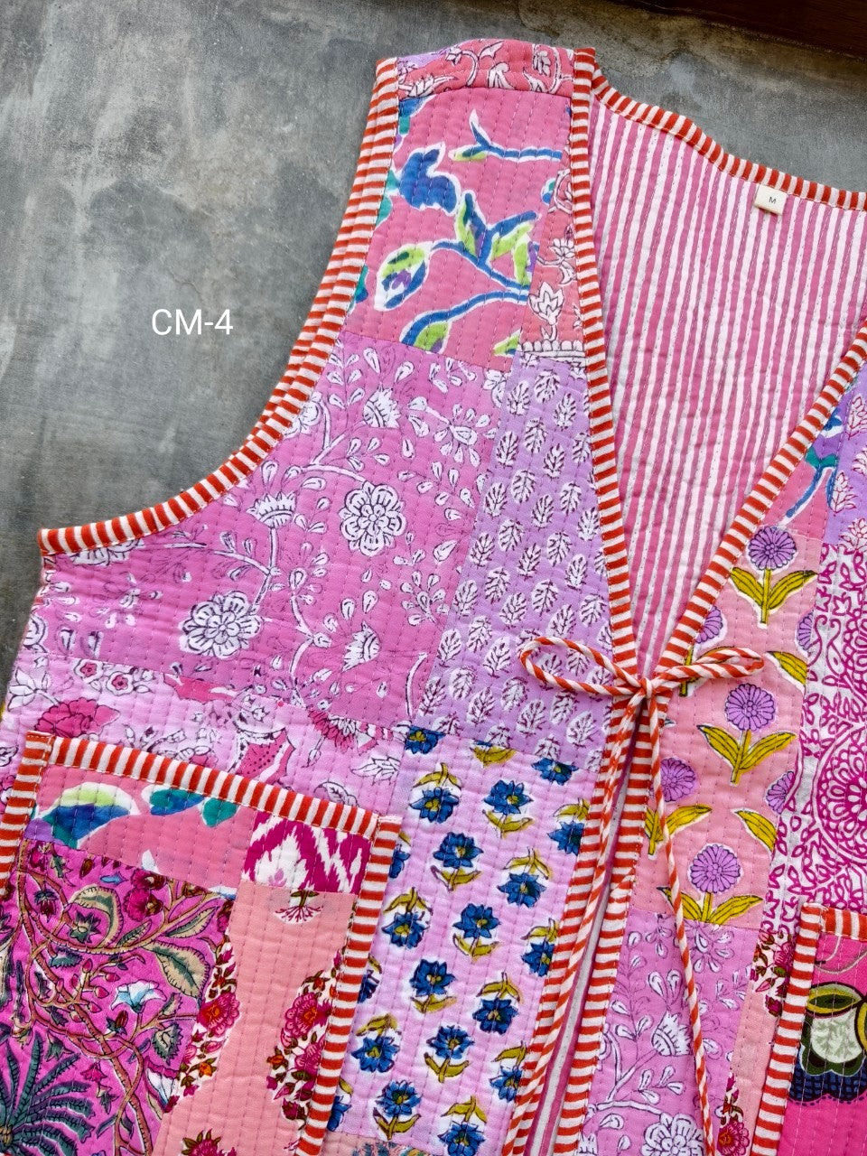 เสื้อกั๊ก ( Patchwork) Tata vest #ชมพู CM-4