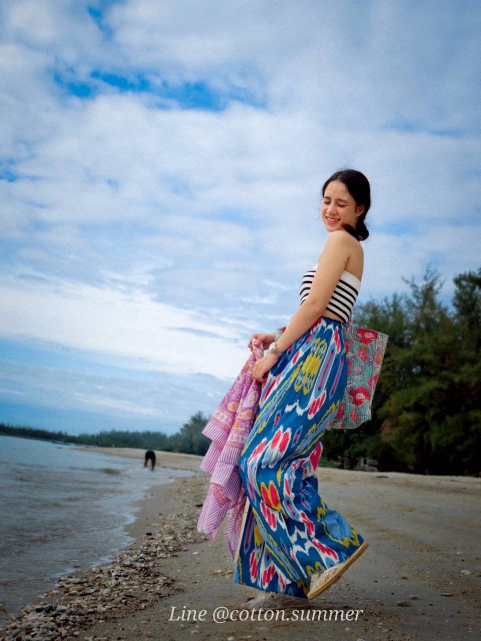 กางเกงเมษา (Mesa pants) #17 Ikat Navy น้ำเงิน