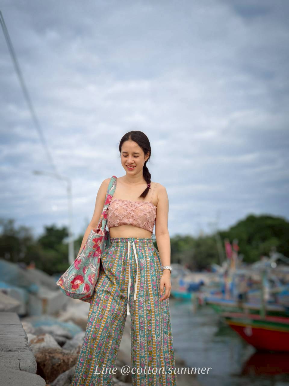 กางเกงเมษา (Mesa pants) #19 Blossom Green