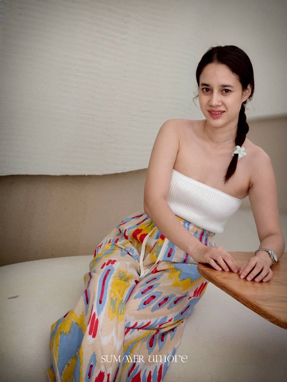 กางเกงเมษา (Mesa pants) #18 Ikat Beige