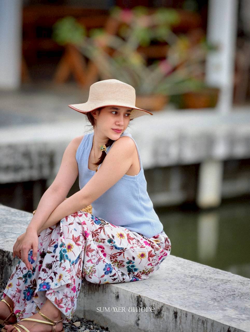 กางเกงเมษา (Mesa pants) #25-ขาว Petal Charm