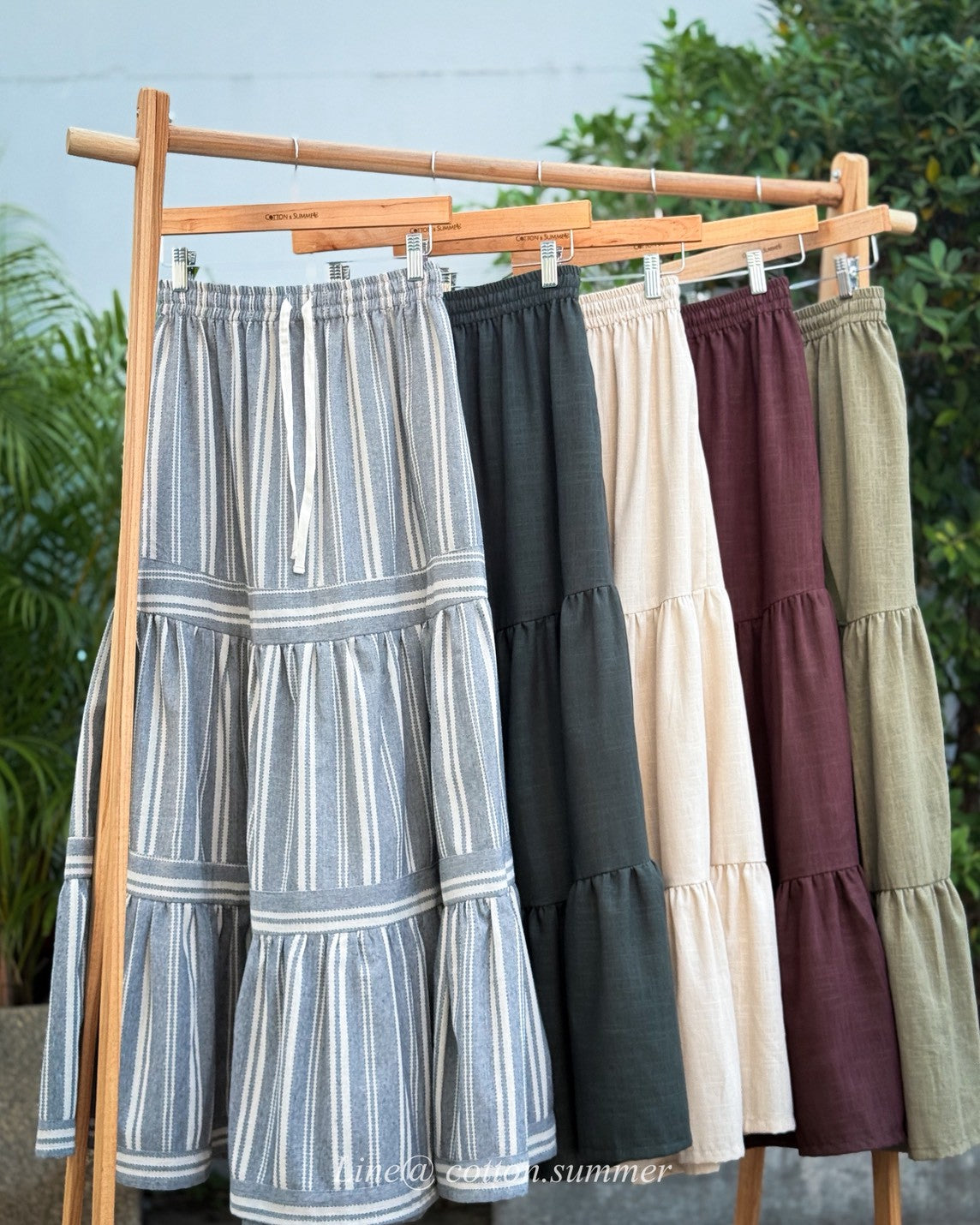 กระโปรง3ชั้น Delhi #23 - Linen Stripes