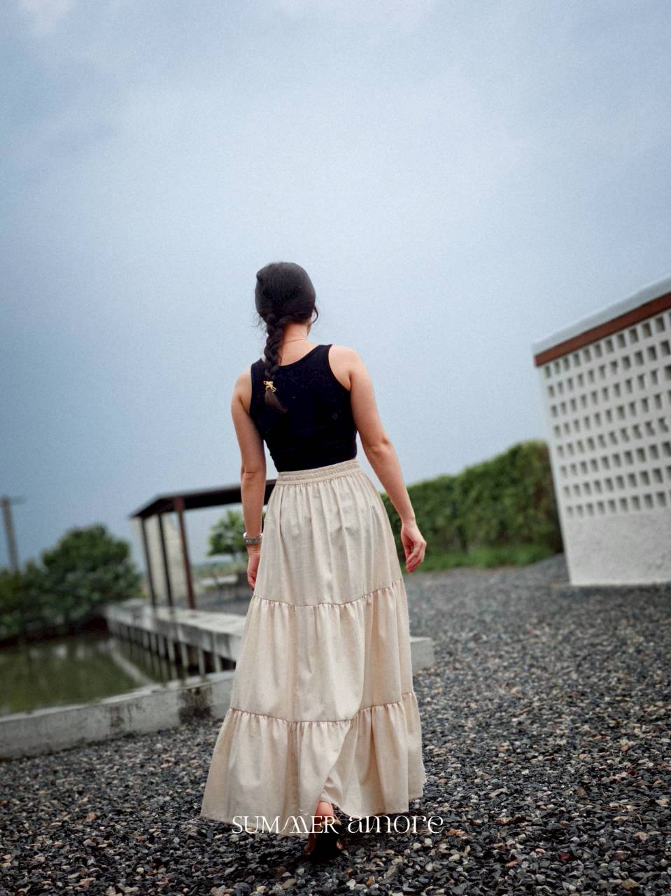 กระโปรง3ชั้น Delhi #26 - Linen Cream