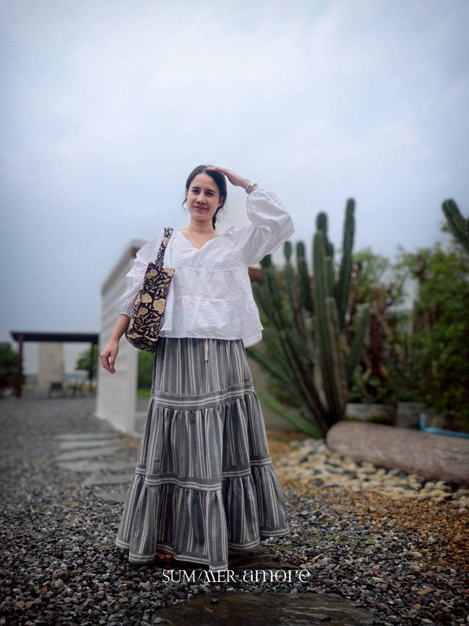 กระโปรง3ชั้น Delhi #23 - Linen Stripes