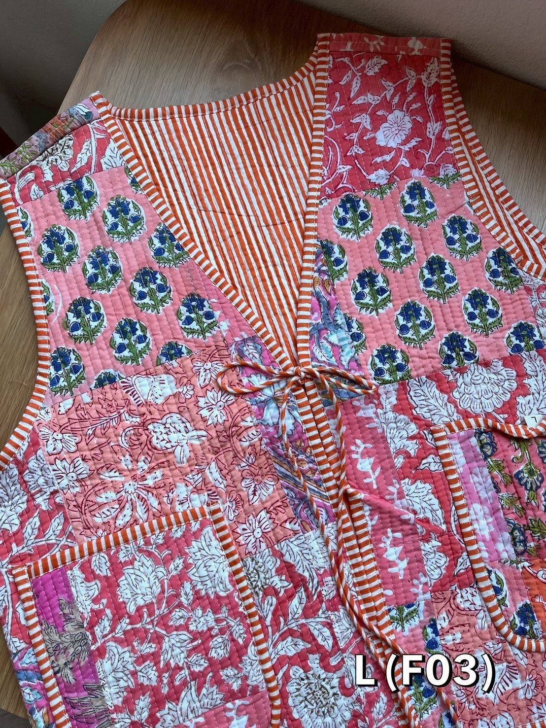 เสื้อกั๊ก ( Patchwork) Tata vest #ชมพู LF-03