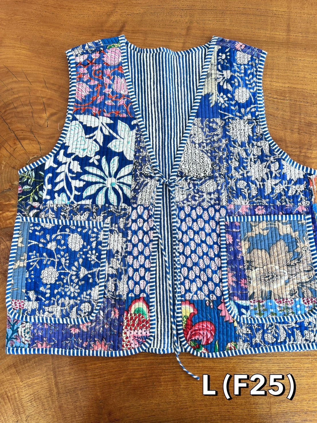 เสื้อกั๊ก ( Patchwork) Tata vest #น้ำเงิน LF-25