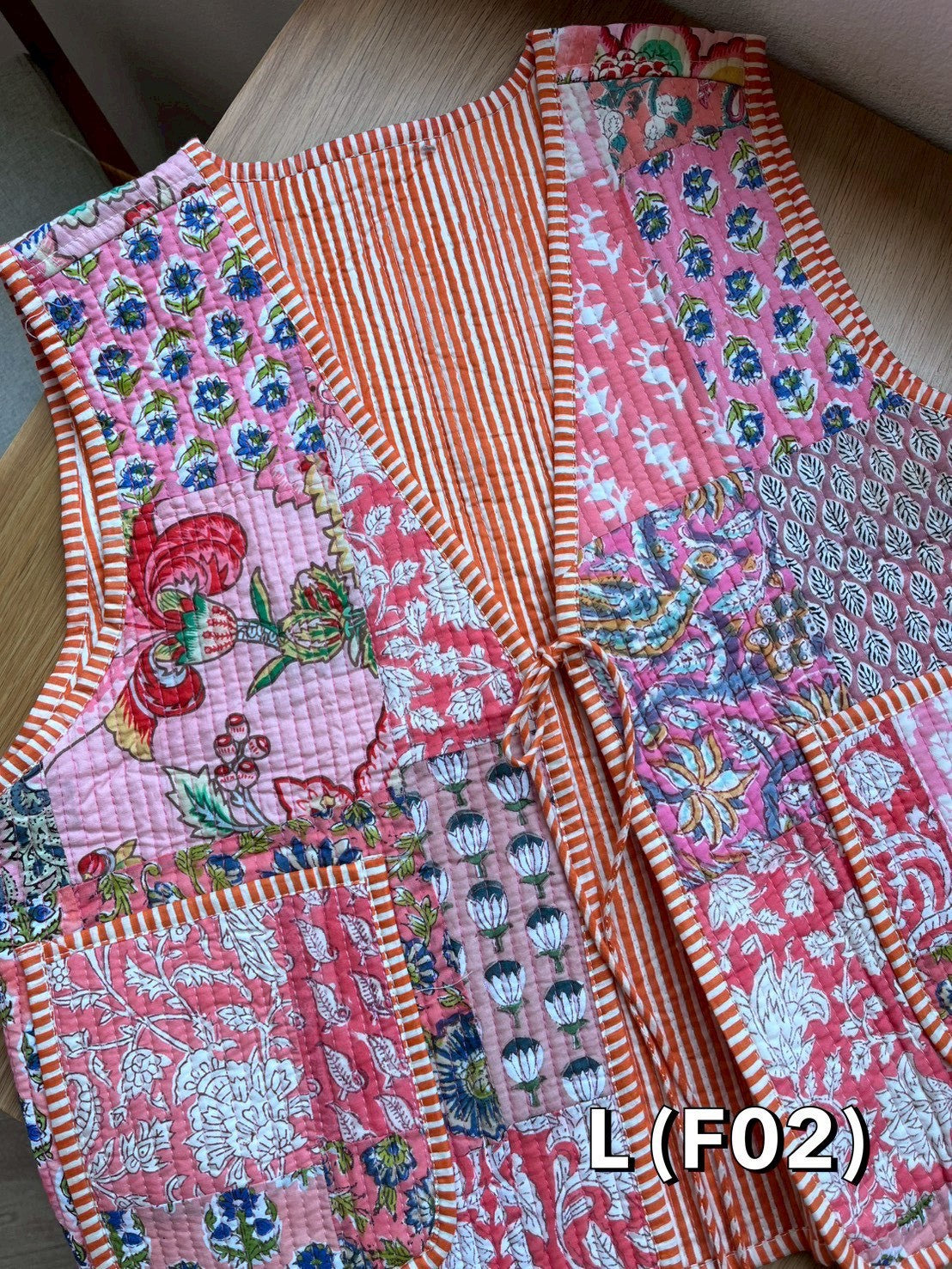 เสื้อกั๊ก ( Patchwork) Tata vest #ชมพู LF-02