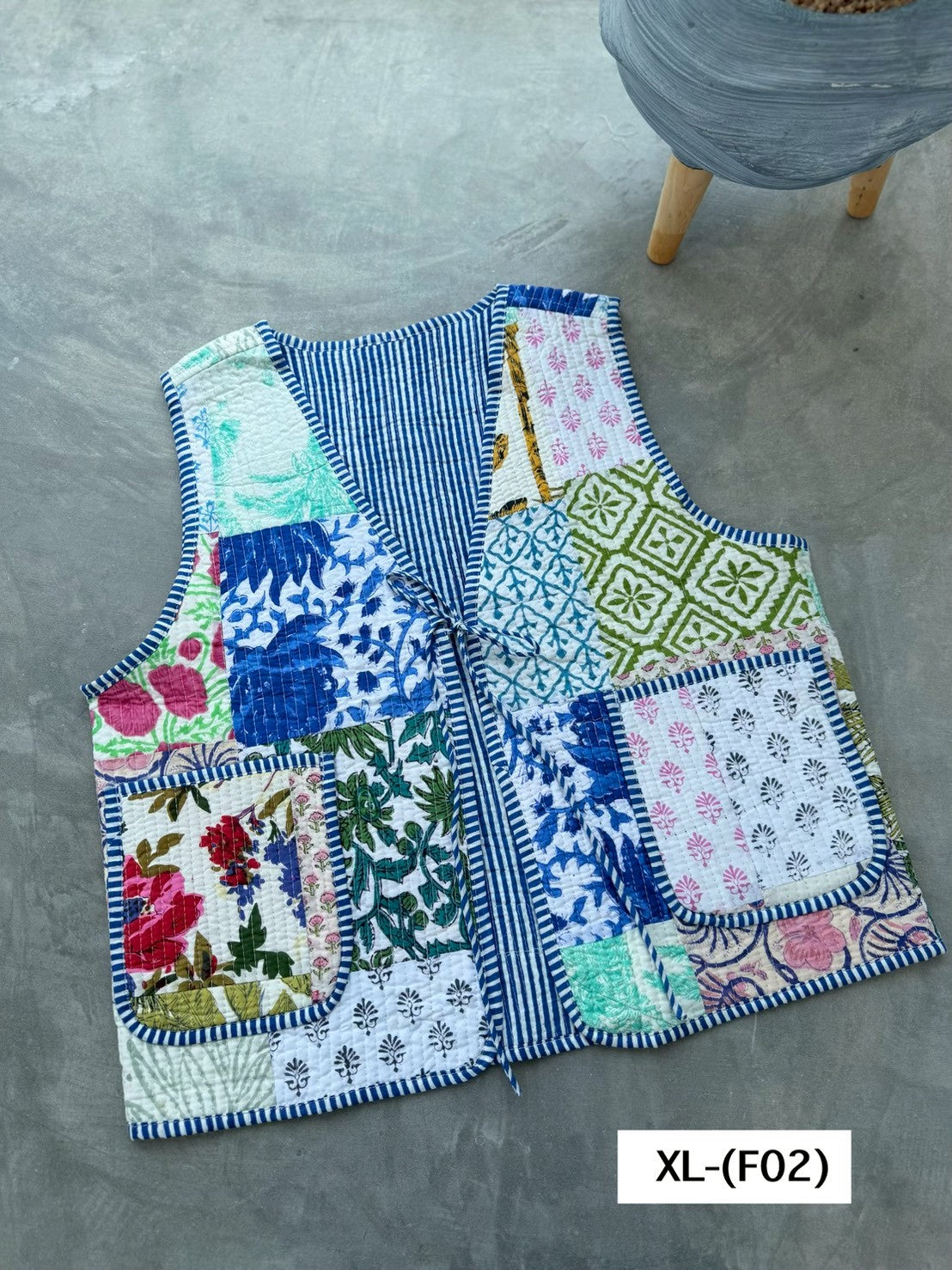 เสื้อกั๊ก ( Patchwork) Tata vest #ขาว XLF-02