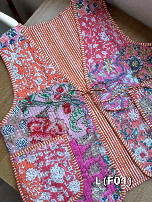 เสื้อกั๊ก ( Patchwork) Tata vest #ชมพู LF-01