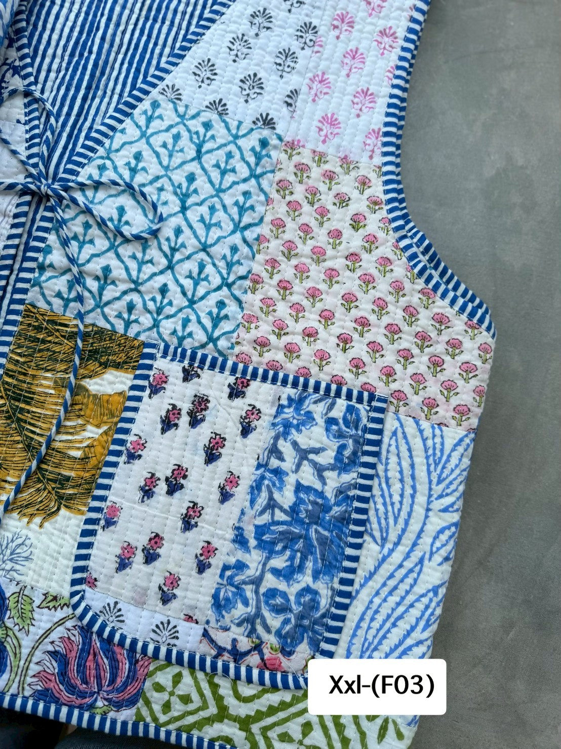 เสื้อกั๊ก ( Patchwork) Tata vest #ขาว XXLF-03