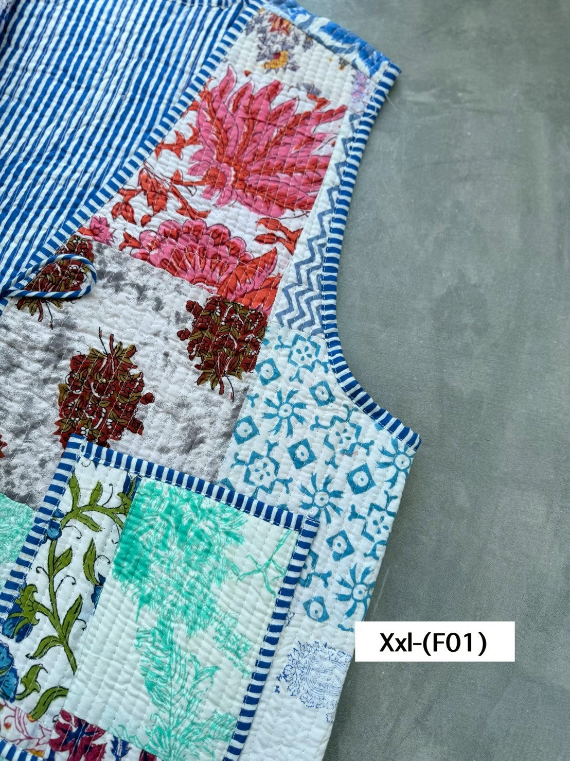 เสื้อกั๊ก ( Patchwork) Tata vest #ขาว XXLF-01