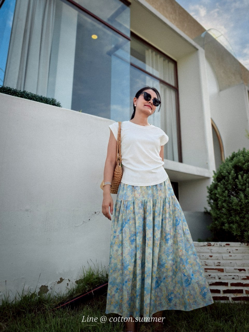 กระโปรงกานพลู (KanPhlu) #02-ฟ้า Blue