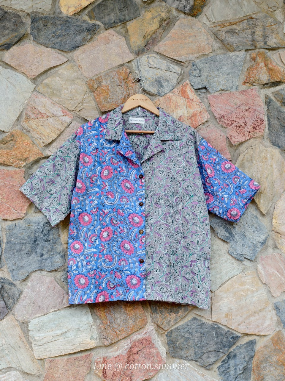 เสื้อฮาวาย (ชะคราม)   #07 ฟ้า