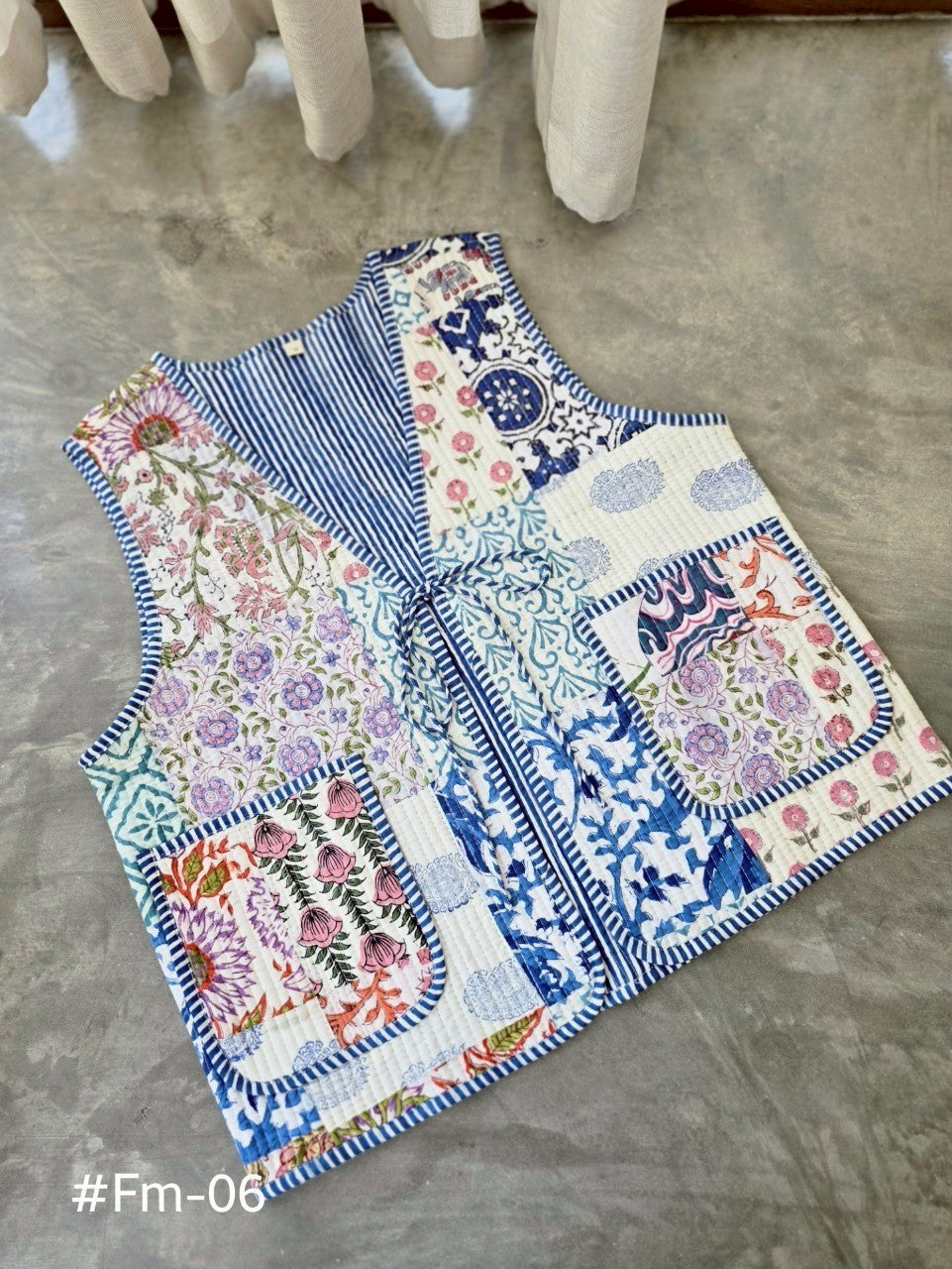 เสื้อกั๊ก ( Patchwork) Tata vest #ขาว Fm-06