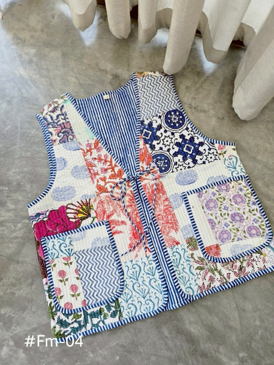 เสื้อกั๊ก ( Patchwork) Tata vest #ขาว Fm-04